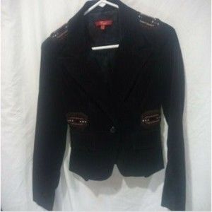 Furst Women's Black Blazer Velour Coat Ladies Long Sleeve Sport, sz-0